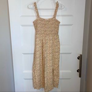 Lush Smocked Midi Floral Dress